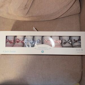 Edgehill Collection Baby Booties Set - Pink, Blue, Gray